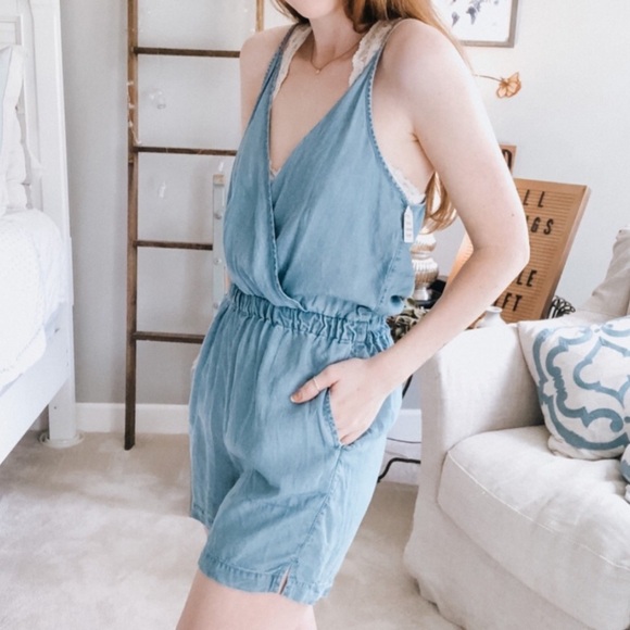 TopShop Moto Chambray Romper Size 4 - Picture 5 of 7